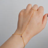 14k Gold Filled Tiny AMETHYST Dainty Classic Hand Chain