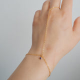 14k Gold Filled Tiny AMETHYST Dainty Classic Hand Chain