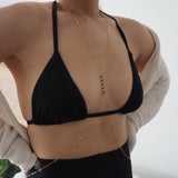14k Gold Filled Dangling SAPPHIRE CZ Sparkle Bar Body Chain