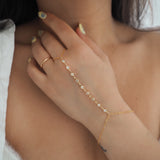 Gold Filled CZ Line Hand Piece Bracelet