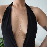 14k Gold Filled Dangling Diamond CZ Sparkle Bar Body Chain