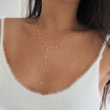 Dew Drop Raindrop Lariat Y Necklace 14k Gold Filled