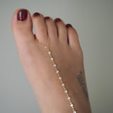 Gold Filled CZ Line Foot Piece Anklet