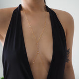 14k Gold Filled Dangling ROSE PINK CZ Sparkle Bar Body Chain