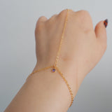 14k Gold Filled Tiny AMETHYST Dainty Classic Hand Chain