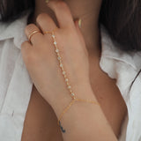 Gold Filled CZ Line Hand Piece Bracelet