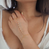 Gold Filled CZ Line Hand Piece Bracelet