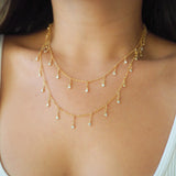 14k Gold Filled Dripping CZ Shaker Belly Chain, Multiway Necklace, Bracelet | VERSION 2.0