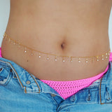14k Gold Filled Dripping CZ Shaker Belly Chain, Multiway Necklace, Bracelet | VERSION 2.0