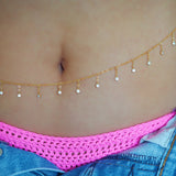 14k Gold Filled Dripping CZ Shaker Belly Chain, Multiway Necklace, Bracelet | VERSION 2.0