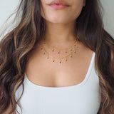 14k Gold Filled Dripping SAPPHIRE CZ Shaker Belly Chain, Multiway Necklace, Bracelet | VERSION 2.0
