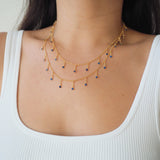 14k Gold Filled Dripping SAPPHIRE CZ Shaker Belly Chain, Multiway Necklace, Bracelet | VERSION 2.0