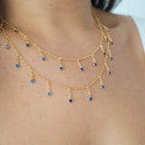 14k Gold Filled Dripping SAPPHIRE CZ Shaker Belly Chain, Multiway Necklace, Bracelet | VERSION 2.0