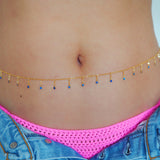 14k Gold Filled Dripping SAPPHIRE CZ Shaker Belly Chain, Multiway Necklace, Bracelet | VERSION 2.0