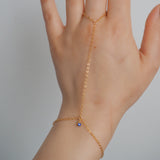 14k Gold Filled Tiny SAPPHIRE Dainty Classic Hand Chain
