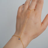 14k Gold Filled Tiny SAPPHIRE Dainty Classic Hand Chain