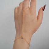 14k Gold Filled Tiny SAPPHIRE Dainty Classic Hand Chain
