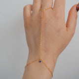 14k Gold Filled Tiny SAPPHIRE Dainty Classic Hand Chain