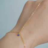 14k Gold Filled Tiny SAPPHIRE Dainty Classic Hand Chain