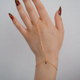 14k Gold Filled Tiny SAPPHIRE Dainty Classic Hand Chain