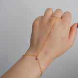 14k Gold Filled Tiny AMETHYST Dainty Classic Hand Chain