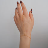 14k Gold Filled Tiny PERIDOT Dainty Classic Hand Chain