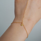 14k Gold Filled Tiny PERIDOT Dainty Classic Hand Chain