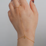 14k Gold Filled Tiny PERIDOT Dainty Classic Hand Chain