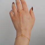 14k Gold Filled Tiny PERIDOT Dainty Classic Hand Chain