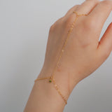 14k Gold Filled Tiny PERIDOT Dainty Classic Hand Chain