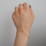 14k Gold Filled Tiny PERIDOT Dainty Classic Hand Chain