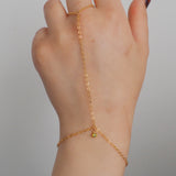 14k Gold Filled Tiny PERIDOT Dainty Classic Hand Chain