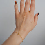 14k Gold Filled Tiny PERIDOT Dainty Classic Hand Chain