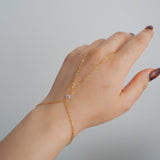 14k Gold Filled CZ Diamond Loop Dainty Hand Chain