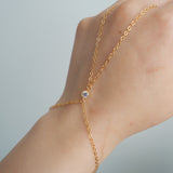 14k Gold Filled CZ Diamond Loop Dainty Hand Chain