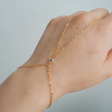 14k Gold Filled CZ Diamond Loop Dainty Hand Chain