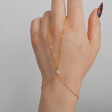 14k Gold Filled CZ Diamond Loop Dainty Hand Chain