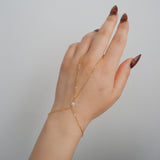 14k Gold Filled CZ Diamond Loop Dainty Hand Chain