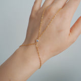 14k Gold Filled CZ Diamond Loop Dainty Hand Chain