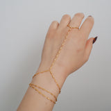 14k Gold Filled Bohemian Wrap Hand Piece Bracelet