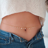 CUSTOM NAME 14k Gold Filled with CZ Name Belly Chain