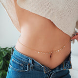 CUSTOM NAME 14k Gold Filled with CZ Name Belly Chain