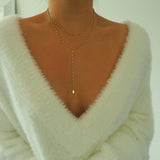 14k Gold Filled Bohemian Double Layer Lariat Y Necklace