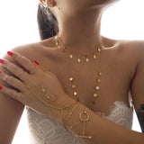 Dainty 14k Gold Filled Hand Piece with Tiny Coins