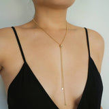 14k Gold Filled Snake Chain Adjustable Lariat Y Necklace