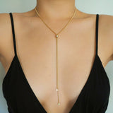 14k Gold Filled Snake Chain Adjustable Lariat Y Necklace