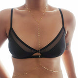 14k Gold Filled Sparkle Bar Dainty Body Chain/ Gold Body Chain