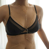 14k Gold Filled Sparkle Bar Chain Halter Top Body Chain
