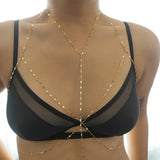 14k Gold Filled Sparkle Bar Chain Halter Top Body Chain