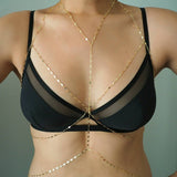 14k Gold Filled Sparkle Bar Chain Halter Top Body Chain